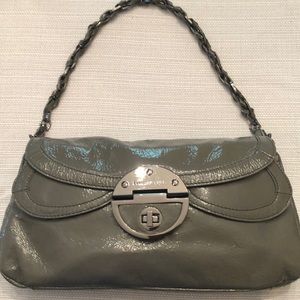 Elliott Lucca Gray Leather Clutch or Shoulder Bag